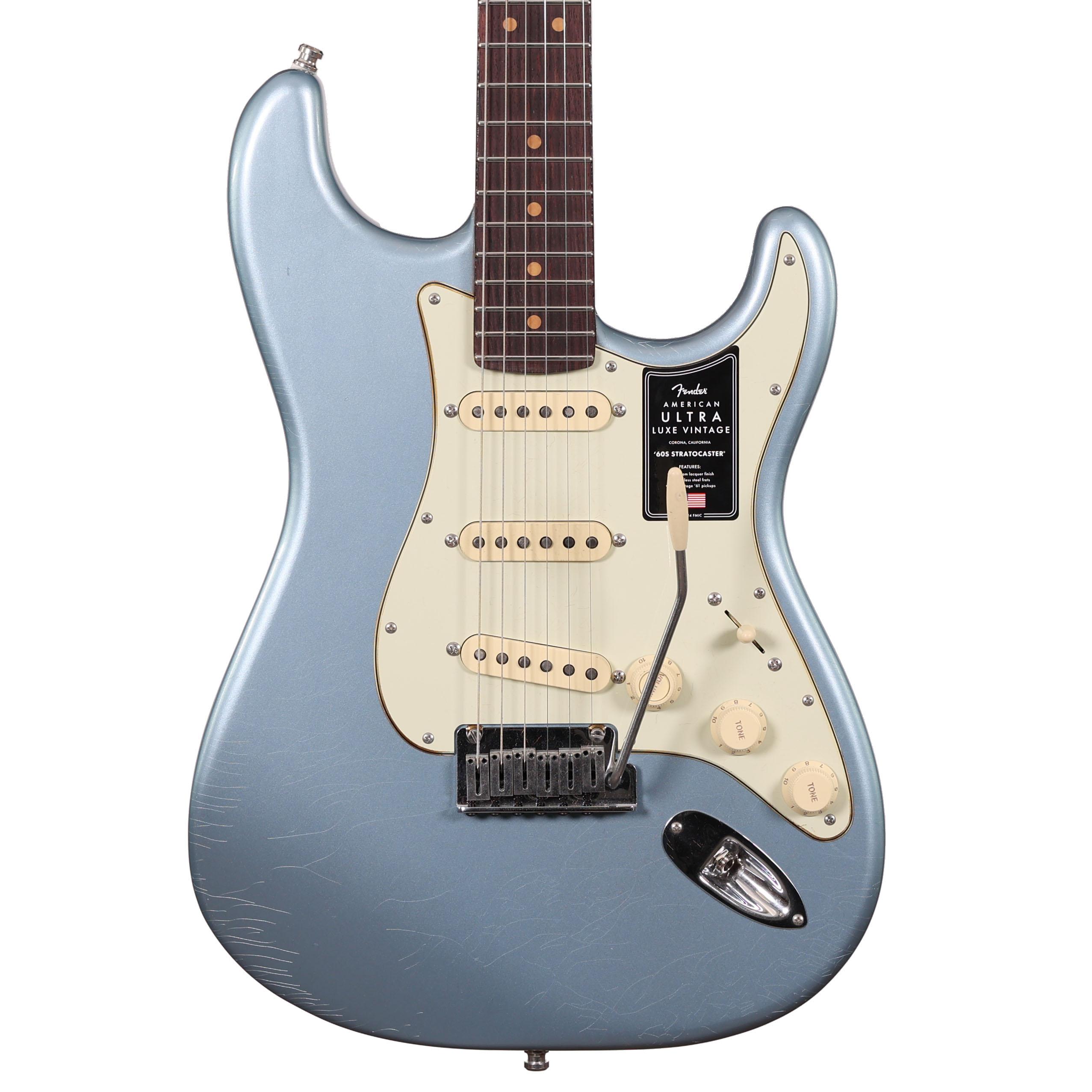 ギター Fender American Ultra Luxe Stratocaster Fender American Ultra Luxe Vintage '60s Stratocaster in Ice Blue